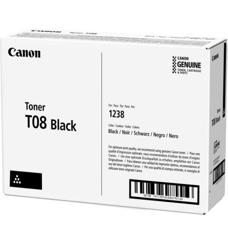 Toner Cartridge Canon T08 Black, for i-Sensys X 1238i, Yield 11,000 pages