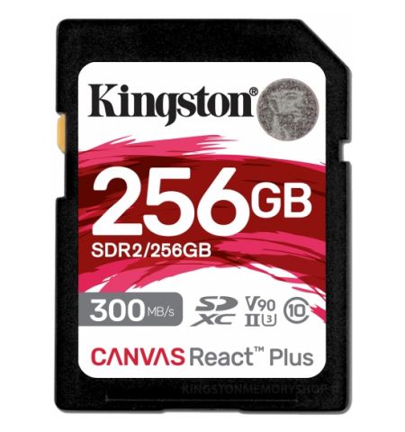 Карта памяти SD Kingston Canvas React Plus V90/ UHS-II/ 300MBps/ 256GB