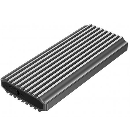 USB enclosure for M.2 NVMe drives, USB 3.1 gen 2 (10 Gbps), RGB LED backlight, aluminum, support: M.2 of 22 mm 2230, 2242, 2262, 2280, SATA and NVMe; M-, B-, M+B key, 0.20m cable USB-C/A