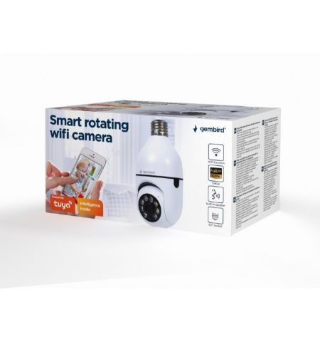 Умная вращающаяся Wi-Fi-камера Gembird TSL-CAM-WRHD-01 / E27 / 1080p