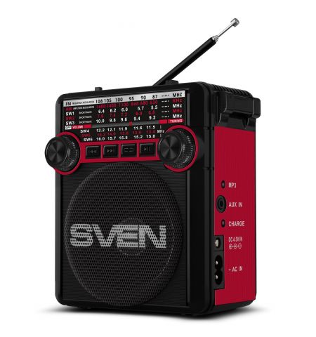 Колонка Портативная SVEN SRP-355, Black / 3W / Bluetooth / FM/AM/SW Radio / USB / microSD