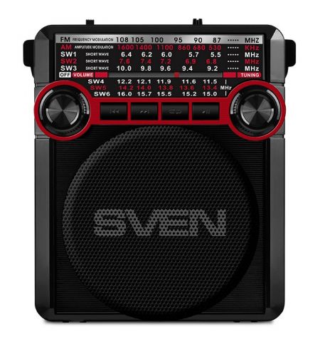 Колонка Портативная SVEN SRP-355, Black / 3W / Bluetooth / FM/AM/SW Radio / USB / microSD
