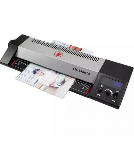 Qsmile LM330iDX A3, Black, Rollers: 2(hot shoe), Reverse, Input width: 330 mm,Speed: 55 cm/min, Min Film thickness: 160(2*80) microns, Max. film thickness: 250(2*125) microns, Min Film size: Credit card size (54*86 mm), Max. Paper size: A3, Max. lam. thic