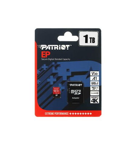 Карта памяти microSD Patriot EP Series V30/ 90Mbps/ 1TB+ SD adapter