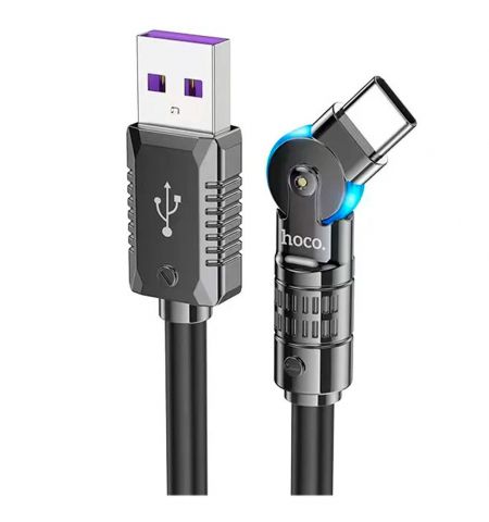 Кабель USB на Type-C HOCO “U118 Triumph” / 1.2m / Zinc alloy / 60W / up to 3A / Black