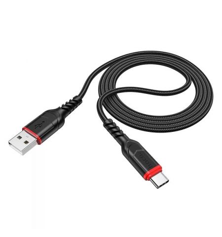 Кабель USB на Type-C HOCO “X59 Victory” / 1m / Woven nylon / up to 3A / Black