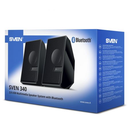 Колонки SVEN 340 / 2.0 / 6W RMS / Bluetooth / USB power supply / Black