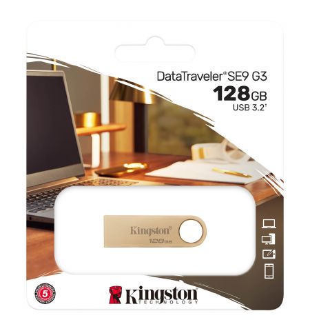 Флеш-накопитель USB Kingston DataTraveler SE9 G3 / 128ГБ / USB3.2 Gen1 / Gold