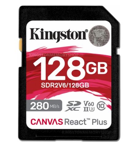 Карта памяти SD Kingston Canvas React Plus V60/ UHS-II/ 280MBps/ 128GB