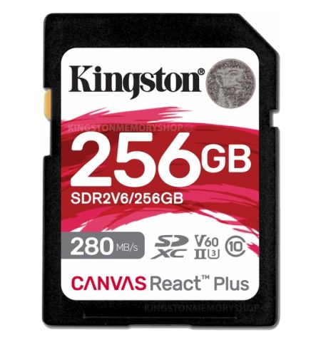 Карта памяти SD Kingston Canvas React Plus V60/ UHS-II/ 280MBps/ 256GB