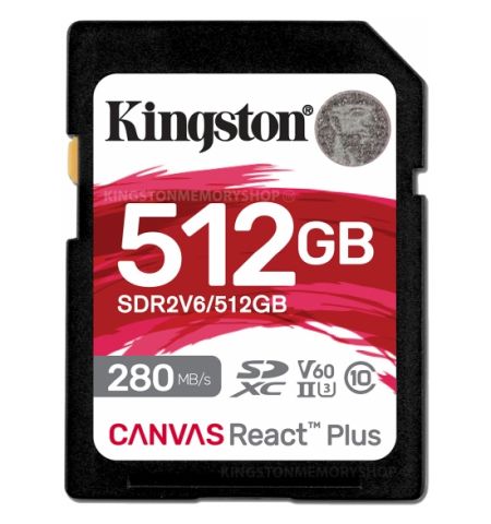 Карта памяти SD Kingston Canvas React Plus V60/ UHS-II/ 280MBps/ 512GB