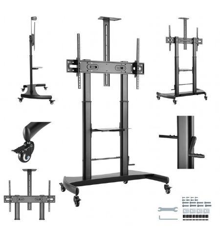 Напольная подставка для телевизора на колесиках 60” - 100”, Gembird ”TVS-100T-02”, Black