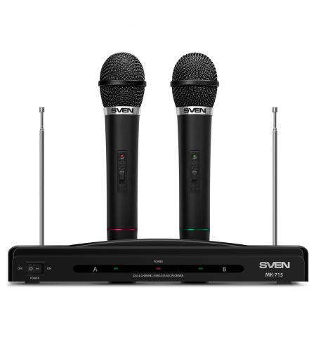Два беспроводных микрофона для караоке SVEN MK-715 / Wireless / Black