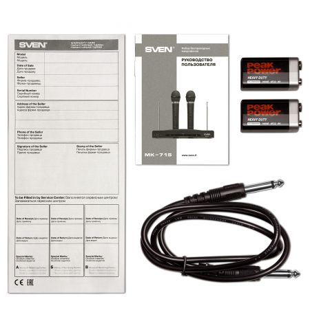 Два беспроводных микрофона для караоке SVEN MK-715 / Wireless / Black