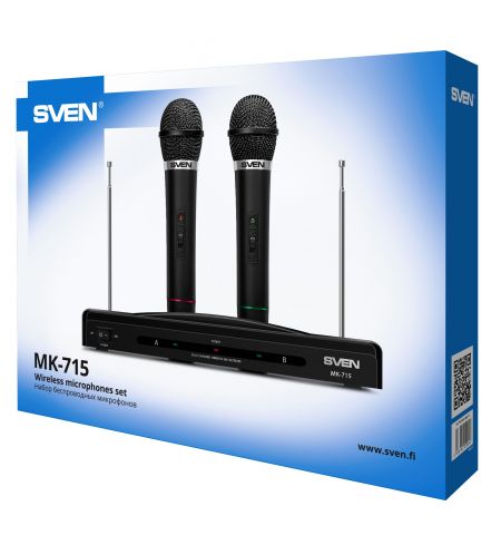 Два беспроводных микрофона для караоке SVEN MK-715 / Wireless / Black