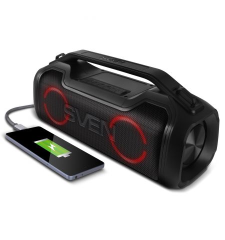 Портативная Колонка SVEN PS-390 Black / 50W / Bluetooth / FM tuner / USB / microSD / TWS