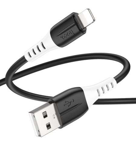 Кабель USB на USB-C Lightning  HOCO  X82 / 1m / Silicone / up to 2.4A / Black