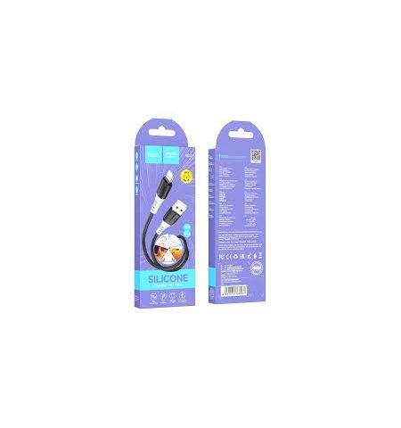 Кабель USB на USB-C Lightning  HOCO  X82 / 1m / Silicone / up to 2.4A / Black