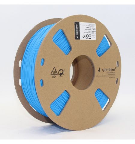 Gembird TPE flexible filament, Blue, special thermopolymer allows to obtain materials similar to rubber, 1.75mm, 1kg