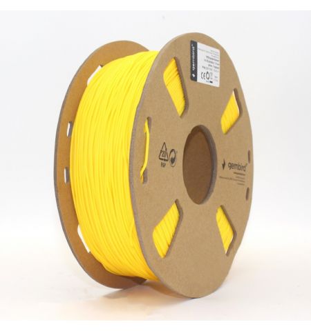 Gembird TPE flexible filament, Yellow, special thermopolymer allows to obtain materials similar to rubber, 1.75mm, 1kg