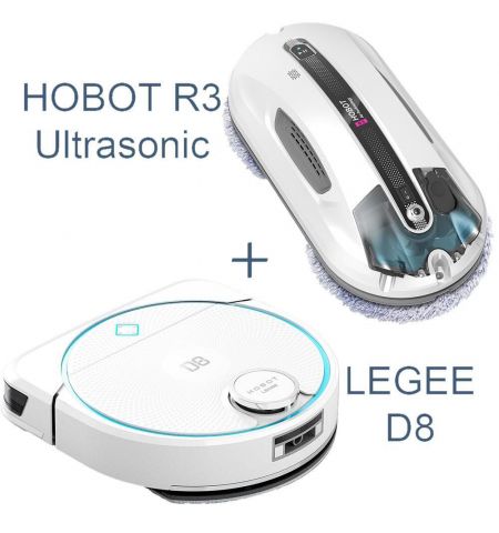 Комплект Робот-пылесос HOBOT Legee D8 + Робот для мытья окон HOBOT R3