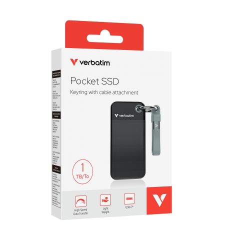 M.2 Внешний SSD Verbatim Pocket / 2TB / USB 3.2 Gen 2 / Black/Grey