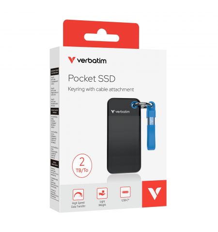 M.2 Внешний SSD Verbatim Pocket / 2TB / USB 3.2 Gen 2 / Black/Blue