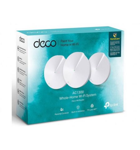TP-LINK Deco M5 (3-pack)  AC1300 Mesh Wi-Fi System, 2 LAN/WAN Gigabit Port, 867Mbps on 5GHz + 400Mbps on 2.4GHz, 802.11ac/b/g/n, Wi-Fi Dead-Zone Killer, Seamless Roaming with One Wi-Fi Name, Antivirus, Parental Controls