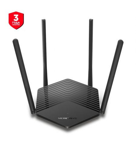 Wi-Fi роутер MERCUSYS MR60X / AX1500 Dual Band / Wi-Fi6 / Gigabit / 1WAN+2LAN / 4 external antennas