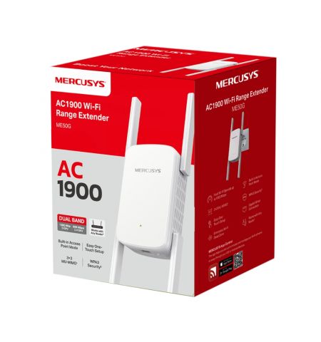 Усилители сигнала MERCUSYS ME50G / AC1900 Dual Band / Wi-Fi5 / 1 Lan Port / 4 external antennas