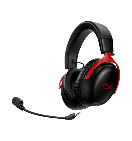 Беспроводные Игровые наушники HyperX Cloud III Wireless, Black/Red, [77Z46AA]