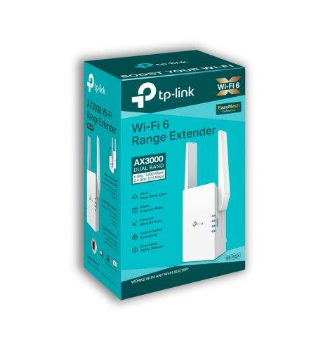 Усилитель сети TP-LINK RE705X / AC1800 Dual Band / Wi-Fi6 / 1 Gigabit Lan Port / 2 external antennas