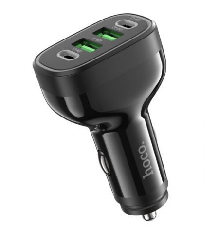 USB автомобильное зарядное устройство HOCO ”NZ11 Guide” / 2xUSB + 2xUSB-C / 72W / up to PD36W / QC3.0 / Black