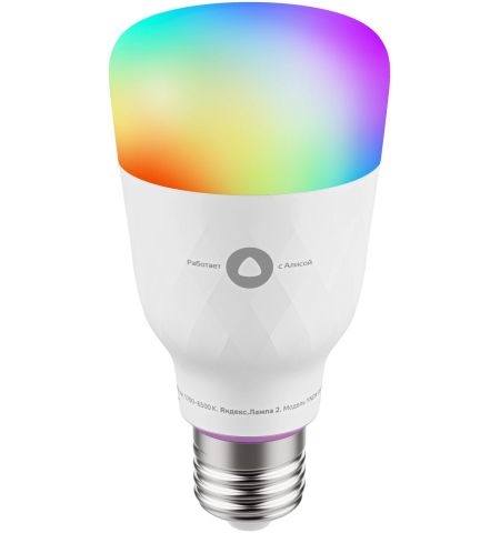 LED лампочка YANDEX Smart Bulb with Alisa / Smart Wi-Fi RGB / E27 / 8W / 1700K-6500K