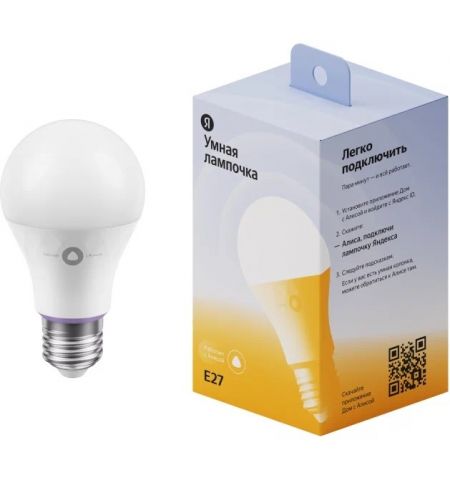 LED лампочка YANDEX Smart Bulb with Alisa / Smart Wi-Fi White / E27 / 8W / 2700K-6500K