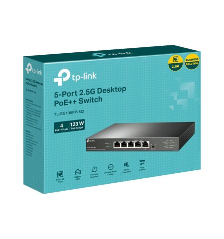 Коммутатор TP-LINK TL-SG105PP-M2/ 5 port / 2.5Gigabit / RJ45 / steel case