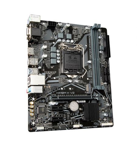 GIGABYTE H410M H V2, Socket 1200, Intel® H470 (10th Gen CPU), Dual 2xDDR4-2933, CPU Intel graphics, VGA, HDMI, 1xPCIe X16, 4xSATA3, RAID, 1xM.2, 2xPCIe X1, ALC887 HDA, GbE LAN, 4xUSB3.2, RGB Led, mATX