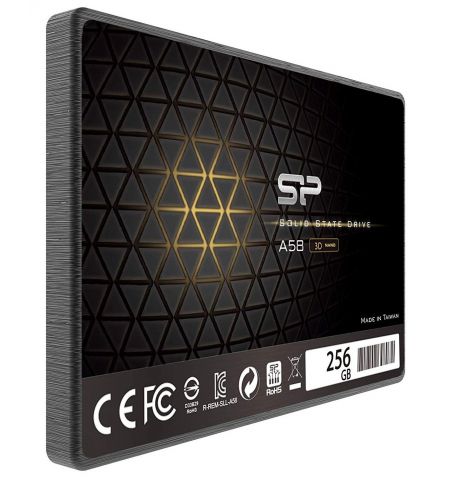 2.5” SSD 256GB  Silicon Power  Ace A58, SATAIII, SeqReads: 460 MB/s, SeqWrites: 450 MB/s, Controller Phison S11, MTBF 1.5mln, SLC Cash, BBM, Internal Auto-Copy Technology, SP Toolbox, 7mm, 3D NAND TLC