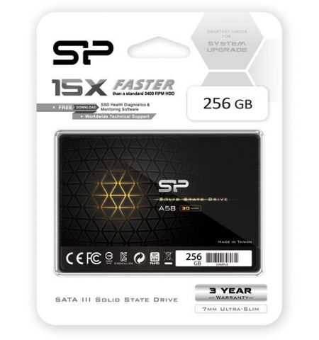 2.5” SSD 256GB  Silicon Power  Ace A58, SATAIII, SeqReads: 460 MB/s, SeqWrites: 450 MB/s, Controller Phison S11, MTBF 1.5mln, SLC Cash, BBM, Internal Auto-Copy Technology, SP Toolbox, 7mm, 3D NAND TLC