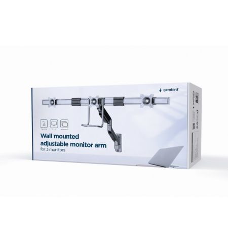 Настенный регулируемый кронштейн для 3 мониторов up to 17-27”  Gembird MA-WA3-01
