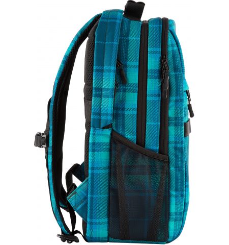 16.1” NB Backpack - HP Campus XL Tartan Plaid Backpack - Extra-Padded Floating Laptop Pocket, a Double-Coil, Lockable Zipper, Rain-repellant Material.