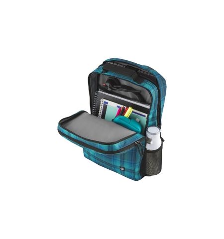 16.1” NB Backpack - HP Campus XL Tartan Plaid Backpack - Extra-Padded Floating Laptop Pocket, a Double-Coil, Lockable Zipper, Rain-repellant Material.