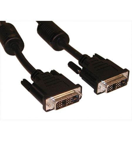 Cable DVI - 3m - Brackton ”Basic” DVI-SKB-0300.B, 3 m, DVI-D cable 24+1, dual-link, m/m, double-shielded, plastic plugs, golden contacts, dust caps