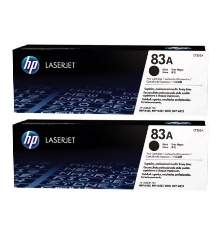 HP 83A Black Dual Pack Original Toner Cartridge for LaserJet Pro M125, M127, M225 Series, 1500 pages