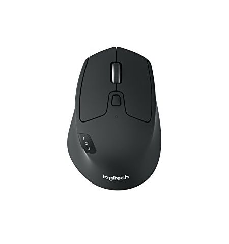 Logitech Wireless Mouse M720 Triathlon, Black, Optical Mouse, Multi-device, Hyper-fast scrolling, Switching seamlessly between 3 computers, Bluetooth Smart and 2.4GHz wireless connection, Black/White, Retail