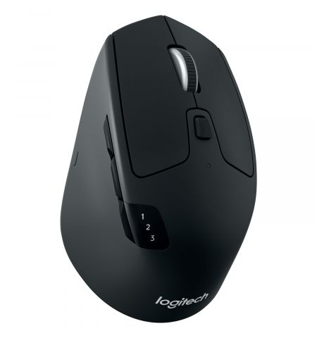 Logitech Wireless Mouse M720 Triathlon, Black, Optical Mouse, Multi-device, Hyper-fast scrolling, Switching seamlessly between 3 computers, Bluetooth Smart and 2.4GHz wireless connection, Black/White, Retail