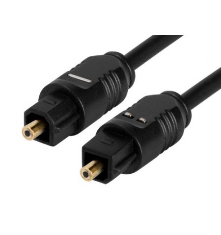 Optical cable 4mm - 2m -  Brackton K-TOS-SKB-0200.B, Toslink-cable, m/m, glass fiber OD 4mm, 1.8m, up to 125 Mbit/s, with dust caps, black