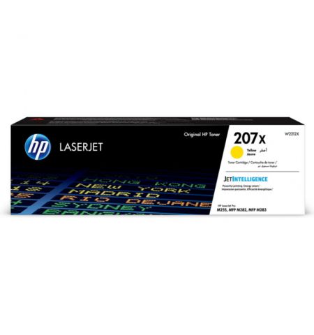 HP 207X (W2212X) Yellow LaserJet Toner 2450 pages for HP Color LaserJet Pro MFP M283fdw, HP Color LaserJet Pro M255dw, HP Color LaserJet Pro MFP M282nw, HP Color LaserJet Pro MFP M283fdn