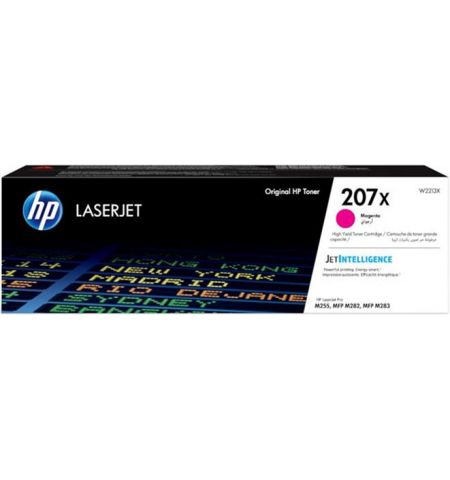 HP 207X (W2213X) Magenta LaserJet Toner 2450 pages for HP Color LaserJet Pro MFP M283fdw, HP Color LaserJet Pro M255dw, HP Color LaserJet Pro MFP M282nw, HP Color LaserJet Pro MFP M283fdn