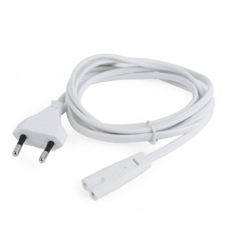 Power cord - 1.8m - Cablexpert PC-184/2, 1.8 m, EU 2 pin input plug, White